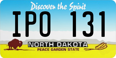 ND license plate IPO131
