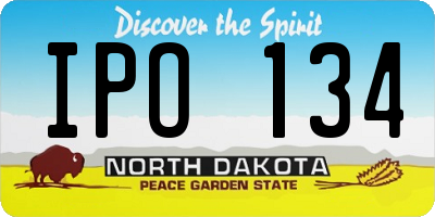 ND license plate IPO134