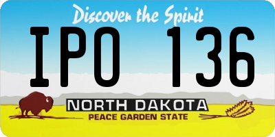 ND license plate IPO136