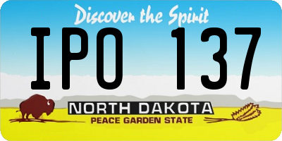 ND license plate IPO137