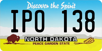 ND license plate IPO138