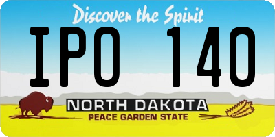 ND license plate IPO140