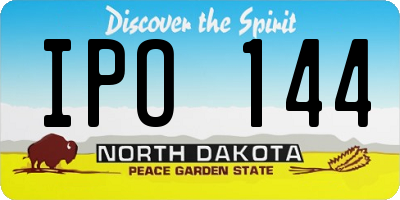 ND license plate IPO144