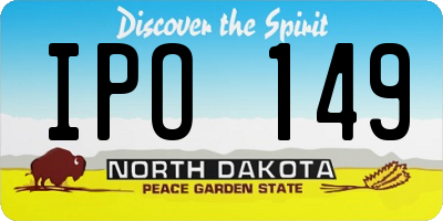 ND license plate IPO149