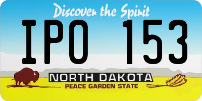 ND license plate IPO153