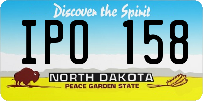 ND license plate IPO158