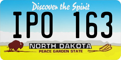 ND license plate IPO163