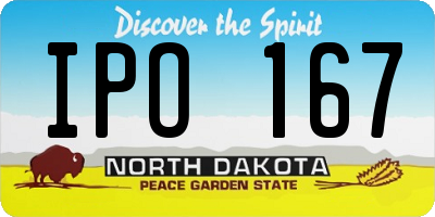 ND license plate IPO167