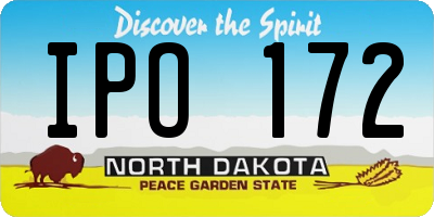 ND license plate IPO172