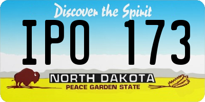 ND license plate IPO173