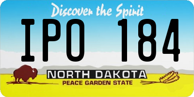 ND license plate IPO184