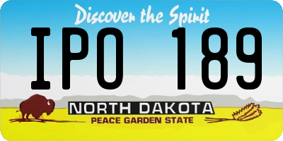 ND license plate IPO189