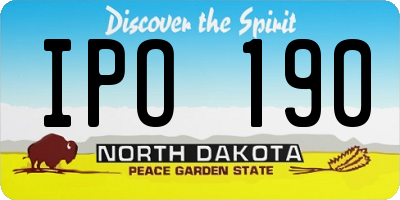 ND license plate IPO190
