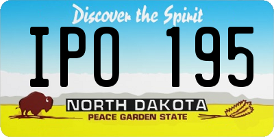 ND license plate IPO195