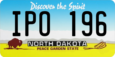 ND license plate IPO196