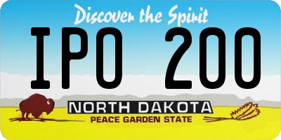 ND license plate IPO200