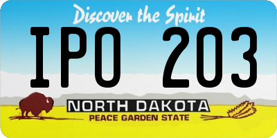 ND license plate IPO203