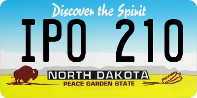 ND license plate IPO210