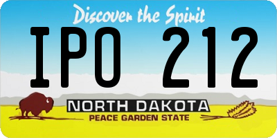 ND license plate IPO212