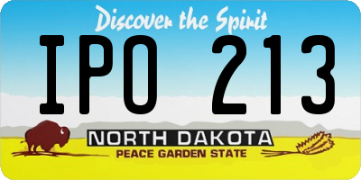 ND license plate IPO213