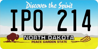 ND license plate IPO214