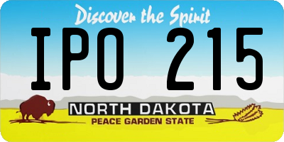 ND license plate IPO215