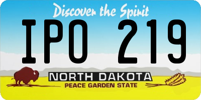 ND license plate IPO219