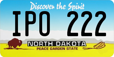 ND license plate IPO222