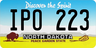 ND license plate IPO223