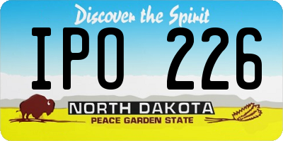 ND license plate IPO226