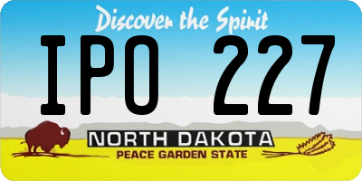 ND license plate IPO227