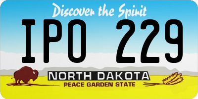ND license plate IPO229