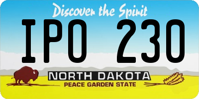 ND license plate IPO230