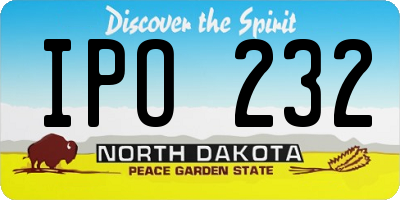 ND license plate IPO232