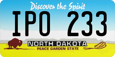ND license plate IPO233