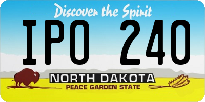 ND license plate IPO240
