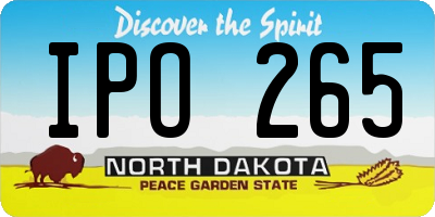 ND license plate IPO265