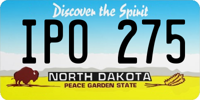 ND license plate IPO275