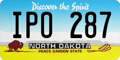 ND license plate IPO287