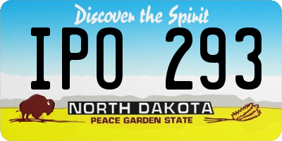 ND license plate IPO293