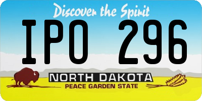 ND license plate IPO296