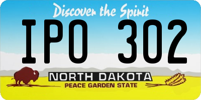 ND license plate IPO302