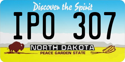 ND license plate IPO307