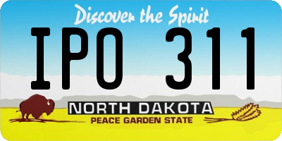 ND license plate IPO311