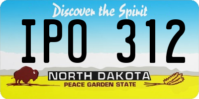 ND license plate IPO312