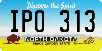 ND license plate IPO313