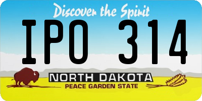 ND license plate IPO314