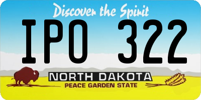 ND license plate IPO322