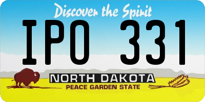 ND license plate IPO331