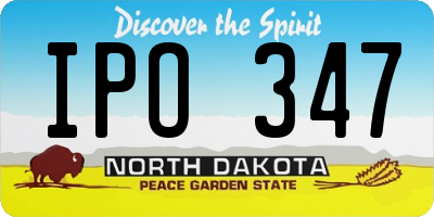 ND license plate IPO347